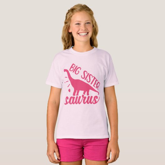 Big Sister Saurus in Pink T-Shirt (Vorne ganz)