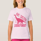Big Sister Saurus in Pink T-Shirt (Vorderseite)