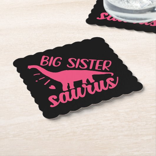 Big Sister Saurus in Pink Untersetzer (angewinkelt)
