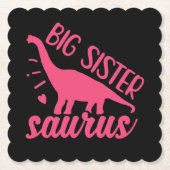 Big Sister Saurus in Pink Untersetzer (Vorderseite)
