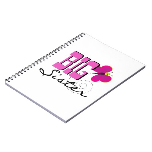 Big Sister - Schmetterlingsgeschenke Notizblock (Linke Seite)