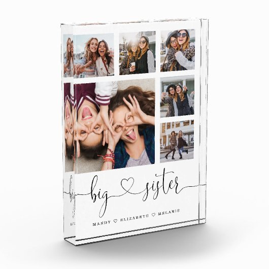 Big Sister Script | Geschenk für Schwestern FotoCo Fotoblock (Links)