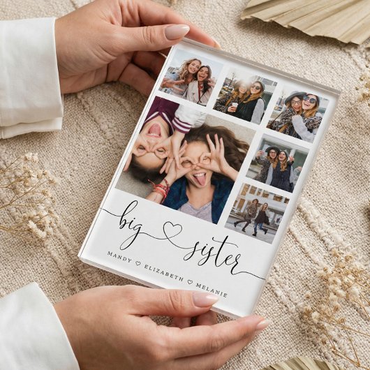 Big Sister Script | Geschenk für Schwestern FotoCo Fotoblock