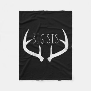 Big Sister Shirt - Big Sis Deer Antlers Jagen Fleecedecke