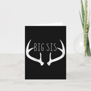 Big Sister Shirt - Big Sis Deer Antlers Jagen Karte