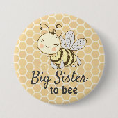 Big Sister Sis to be Bumblebee Bee Baby Shower Button (Vorderseite)