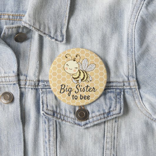 Big Sister Sis to be Bumblebee Bee Baby Shower Button (Beispiel)