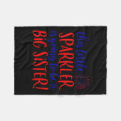 Big Sister Sparkler 4. Juli Schwangerschaft Ankünd Fleecedecke (Vorderseite (Horizontal))