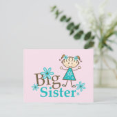 Big Sister Strichmännchen Postkarte (Stehend Vorderseite)