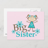 Big Sister Strichmännchen Postkarte (Vorne/Hinten)