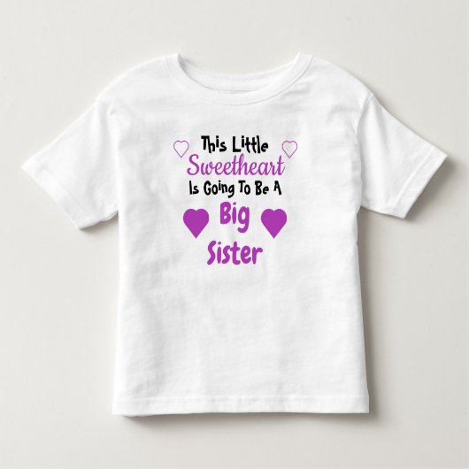 Big Sister Sweetheart Pregnancy Reveal Kleinkind T-shirt (Vorderseite)