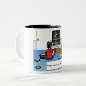 Big Sister, Tante, Babysitter - 1 Junge, 1 Mädchen Zweifarbige Tasse (Vorderseite Links)