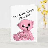 Big Sister Teddy Bear Personalisierte Grußkarte Karte (Gelbe Blume)