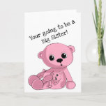 Big Sister Teddy Bear Personalisierte Grußkarte Karte<br><div class="desc">Handgemalte Baby Girl Teddy Bären GrußkarteBy CouchPetatoArt at Cheryls ShopPersonalisieren Sie die Nachricht auf Karte.
In meinem Shop finden Sie passendes Zubehör.</div>