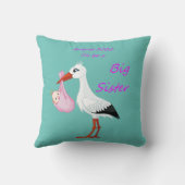 Big Sister Throw Pillow Baby Stork August 2020 Kissen (Rückseite)