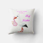 Big Sister Throw Pillow Baby Stork Januar 2020 Kissen (Rückseite)