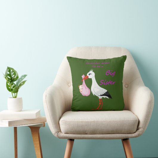 Big Sister Throw Pillow Baby Stork November 2020 Kissen (Stuhl )