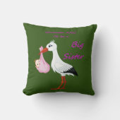 Big Sister Throw Pillow Baby Stork November 2020 Kissen (Vorderseite)