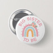 Big Sister to be Baby Shower Button Rainbow themed (Vorne & Hinten)