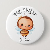 Big Sister to Bee Bumblebee Kids Button (Vorderseite)