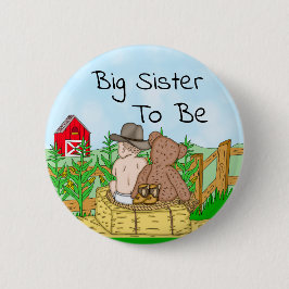 Big Sister to Boy's Baby Shower Button