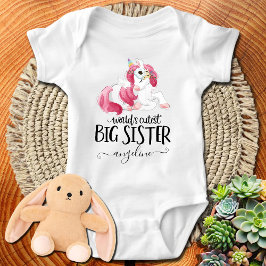 Big Sister Unicorn Baby Strampler