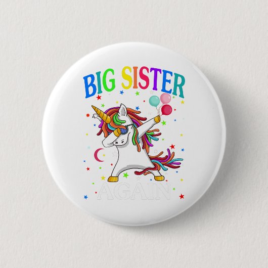 Big Sister Wieder Geschwister älterer Tochter T - Button (Vorderseite)