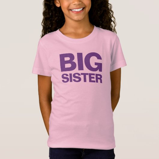 Big Sister Wording auf einem Mädchen T-Shirt (Vorderseite)