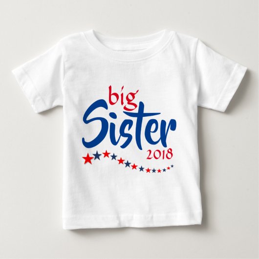 Big Sister Year Stars Baby Announction Keepake Baby T-shirt (Vorderseite)