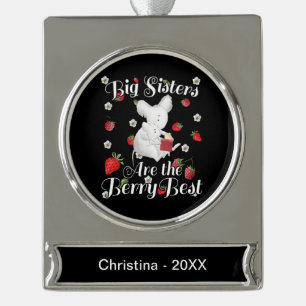 Big Sisters Berry Best - Mouse Strawberry Pub Banner-Ornament Silber