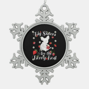 Big Sisters Berry Best - Mouse Strawberry Pub Schneeflocken Zinn-Ornament