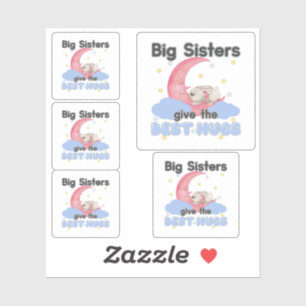 Big Sisters Give the Best Hugs - Moon Bunny Aufkleber