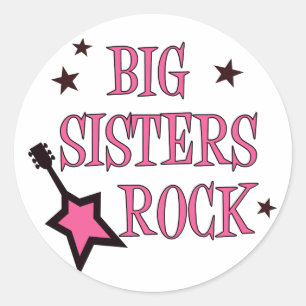 Big Sisters Rock Runder Aufkleber