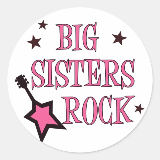 Big Sisters Rock Runder Aufkleber (Vorderseite)