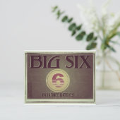 Big Six Old Label Postkarte (Stehend Vorderseite)