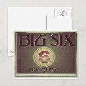 Big Six Old Label Postkarte (Vorne/Hinten)