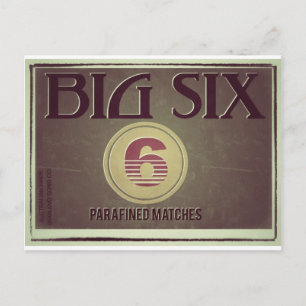Big Six Old Label Postkarte