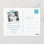 Big Sketch Danke, Boy's Geburtstag Foto Danke Postkarte (Rückseite)