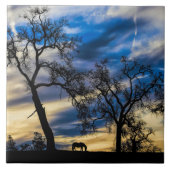 Big Skies Art Tile mit Pferd und Eichen Fliese (Vorderseite)