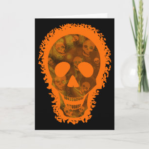 Big Skull Orange 'Happy Halloween' Karte