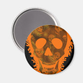 Big Skull Orange (nah up) Kühlschrankmagnet (Vorderseite/Rückseite)