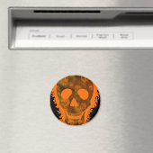 Big Skull Orange (nah up) Kühlschrankmagnet (In Situ (Geschirrspüler))