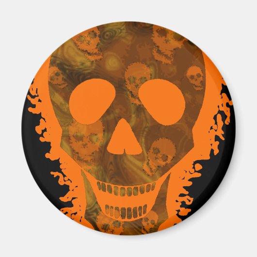 Big Skull Orange (nah up) Kühlschrankmagnet (Vorne)