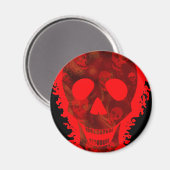 Big Skull Red (nah aufwärts) Kühlschrankmagnet (Vorderseite/Rückseite)