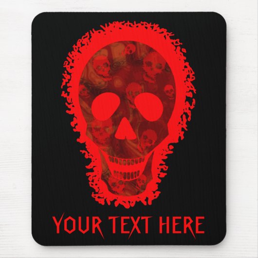 Big Skull Red 'Your Text' mousepad (Vorne)