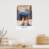 Big Sky Art Print - Skiing Poster 1 (Küche)