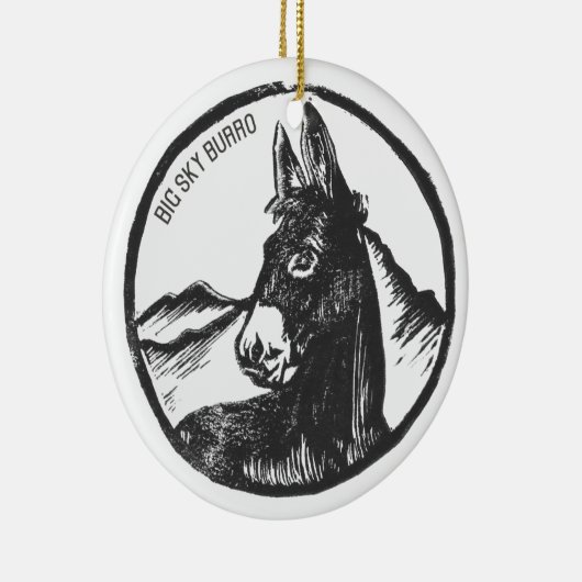 Big Sky Burro Keramik Ornament (Rechts)