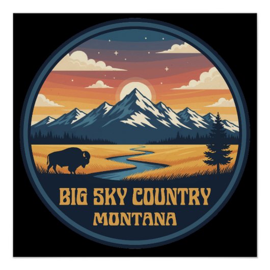 Big Sky Country Montana Poster (Vorderseite)