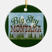Big Sky Montana Fun Retro Snowy Mountains Keramik Ornament (Vorne)