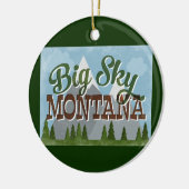Big Sky Montana Fun Retro Snowy Mountains Keramik Ornament (Links)